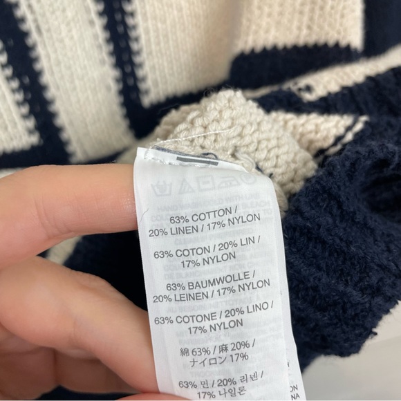 J. Crew Linen Blend Mixed Stripe Sweater Pullover Size Small Knit - Picture 6 of 10